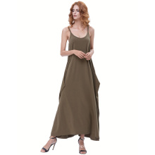 Kate Kasin Womens Casual Loose Spaghetti-Trägern Dark Olive Green Boho Harem Kleid KK000712-3